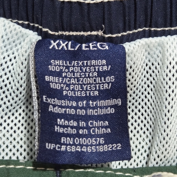 Caribbean Joe Mens Fairway Green Navy Blue Board Swim Trunks Shorts Size XXL - Picture 7 of 9